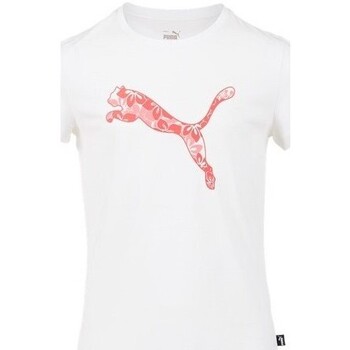 Vêtements Fille T-shirts Homme courtes Puma TEE SHIRT ESS+ G -  WHITE - 140 Multicolore