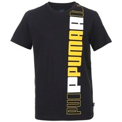 Vêtements Garçon T-shirts manches courtes Puma TEE-SHIRT JUNIOR -  BLACK-YELLOW SIZZLE - 128 Noir