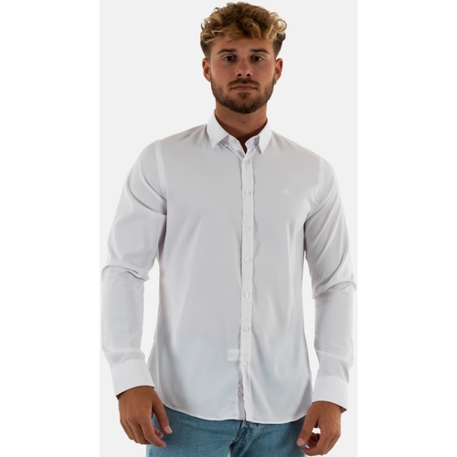 Vêtements Homme Chemises longer longues Benson&cherry latech Blanc