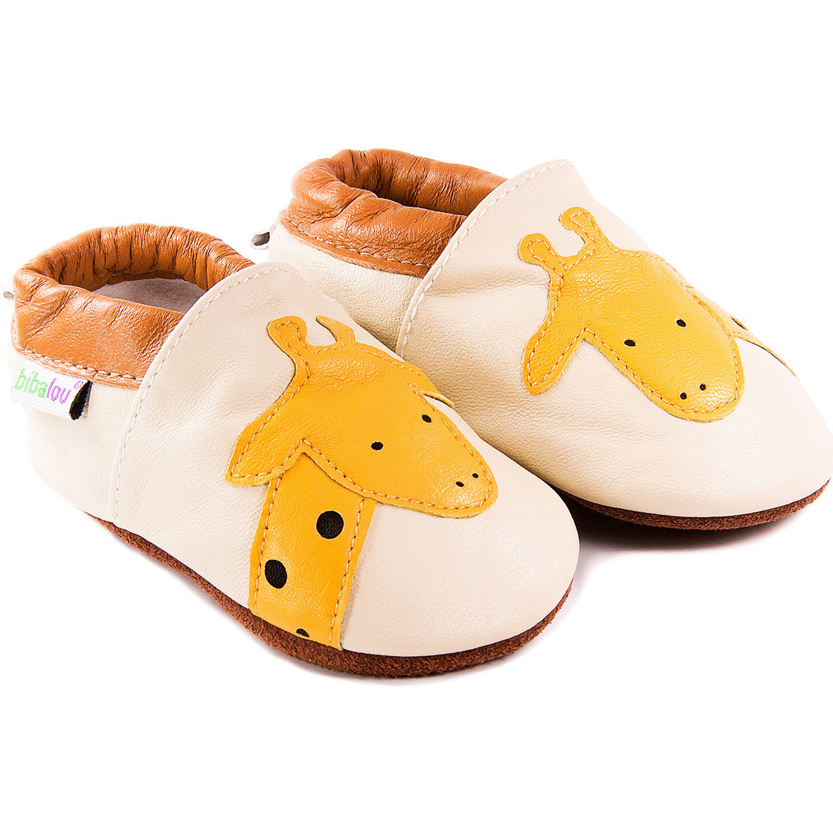 Bibalou Laly la Girafe Beige - Chaussures Chaussons-bebes Enfant