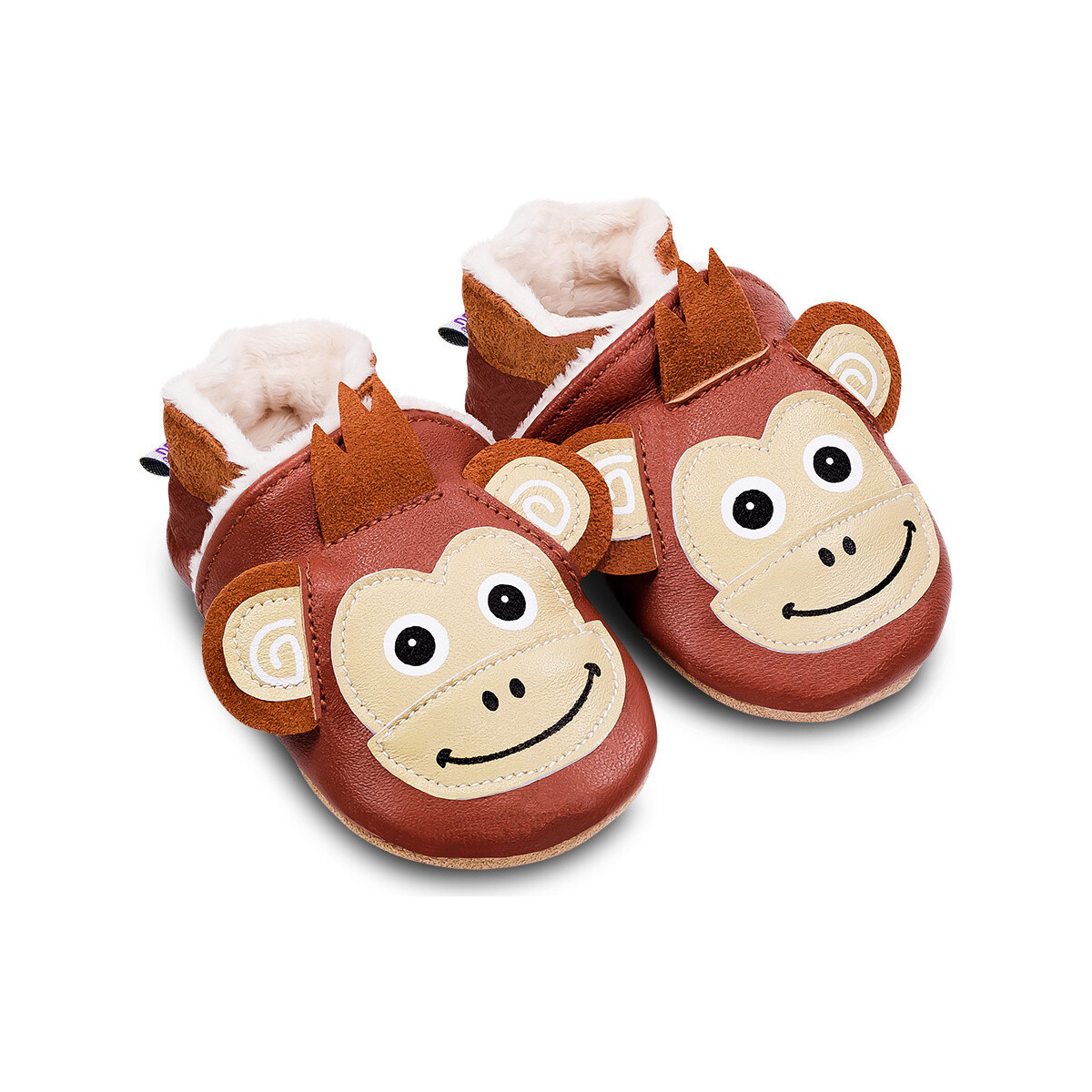 Chaussures Enfant Chaussons bébés Bibalou Koko le Singe - fourrure Marron