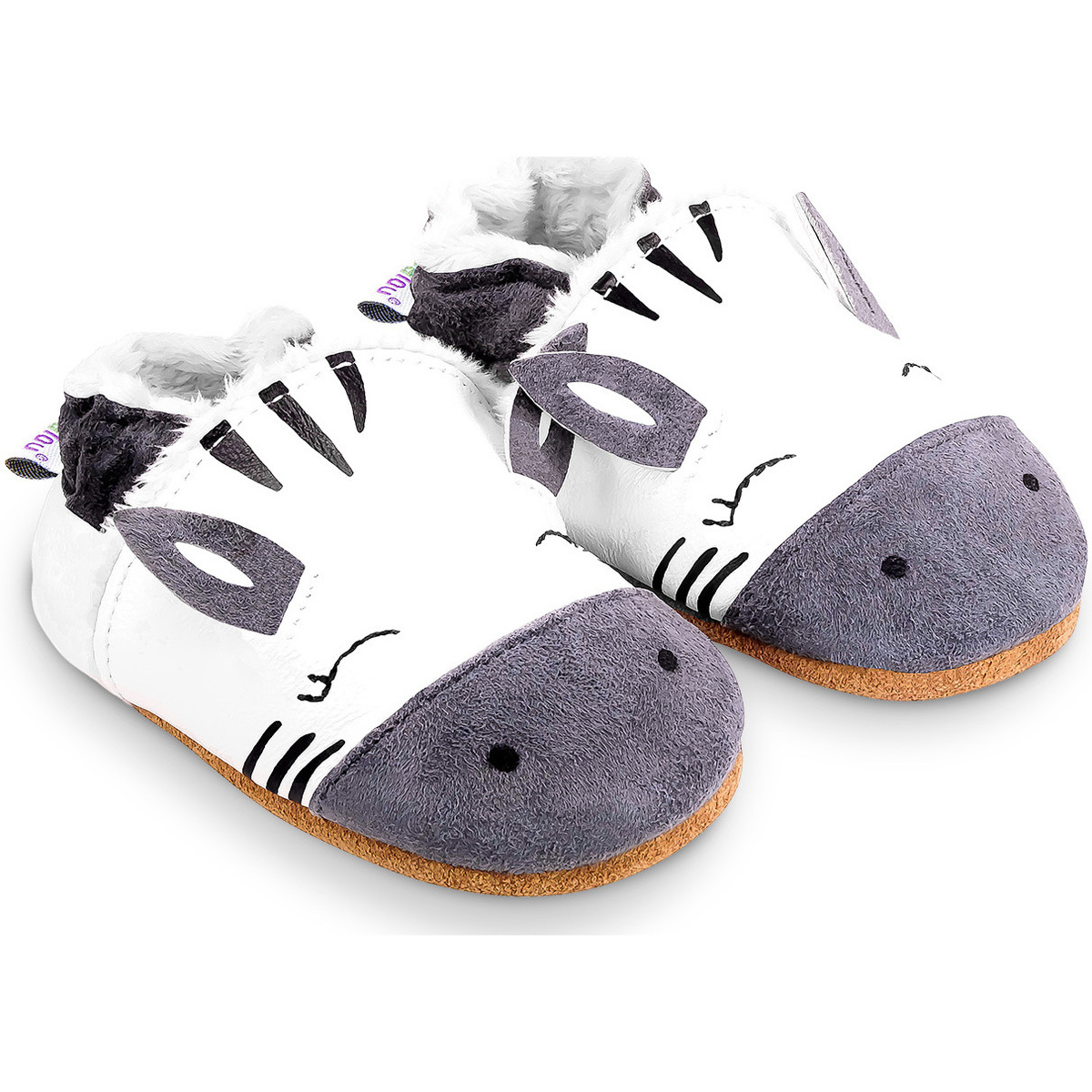 Bibalou Le Zebre - fourrure Blanc - Chaussures Chaussons-bebes