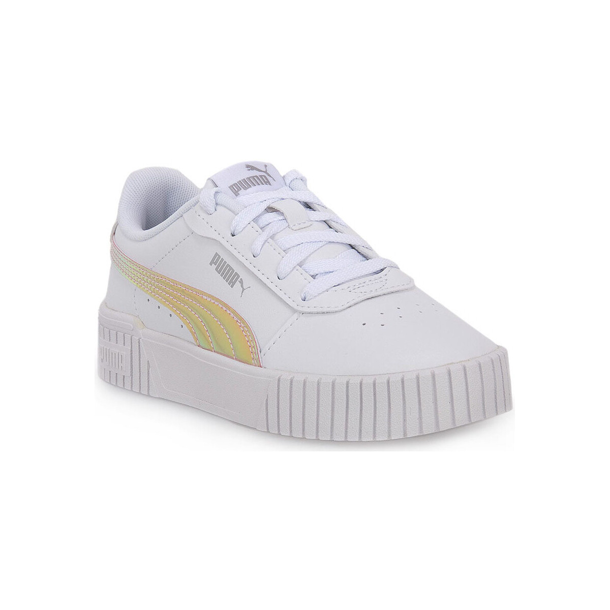 Chaussures Fille Baskets mode Puma 01 CARINA 2 HOLO PS Blanc