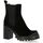Chaussures Femme Boots Spaziozero Boots cuir velours Noir