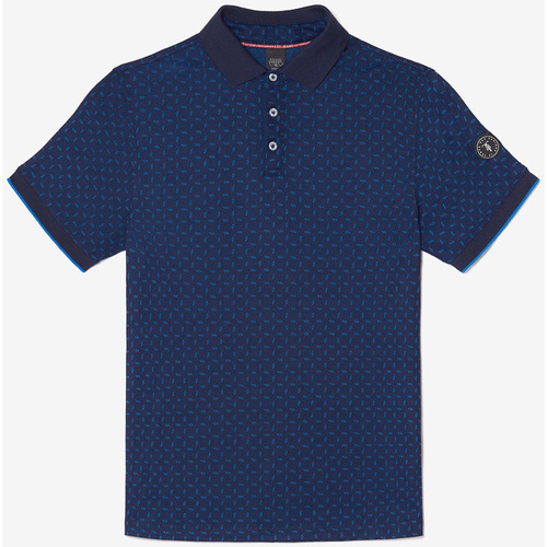 Vêtements Homme T-shirts & Polos Robe Longue Gana Kakiises Polo lival jacquard à motif Bleu