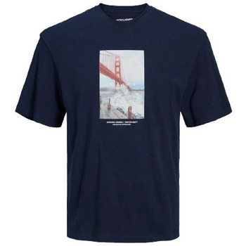 Vêtements Garçon T-shirts manches courtes Jack And Jones Junior TEE-SHIRT JORCOPENHAGEN JUNIOR - NAVY BLAZER - 140 Multicolore