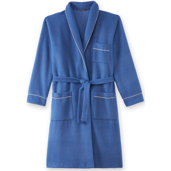 Vêtements Homme Pyjamas / Chemises de nuit Honcelac by Daxon - Veste d'intérieur maille courtelle Bleu