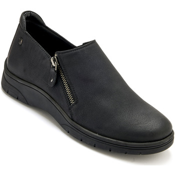 Chaussures Femme Slip ons Pediconfort Sans-gêne avec zip et élastique Noir