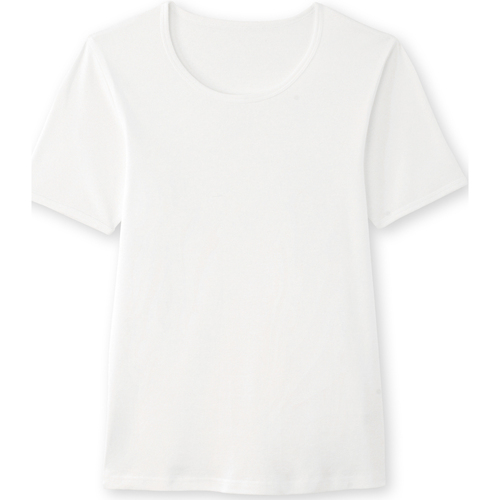 Vêtements Homme T-shirts manches courtes Daxon by  - Lot de 3 maillots de corps col rond Blanc