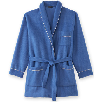 Vêtements Homme Pyjamas / Chemises de nuit Honcelac by Daxon - Robe de chambre maille courtelle Bleu
