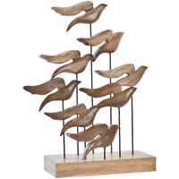 Maison & Déco Statuettes et figurines Item International Décoration oiseaux en bois dacacia à poser Autres