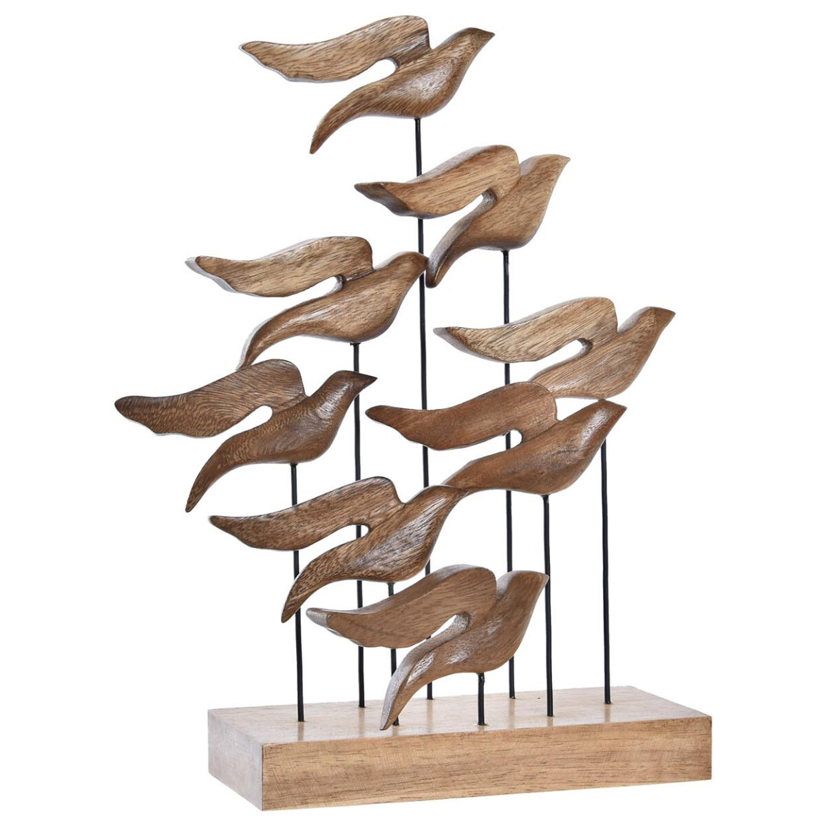 Maison & Déco Statuettes et figurines Item International Décoration oiseaux en acacia à poser Autres