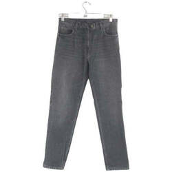 Dark blue cotton blend tapered jeans from