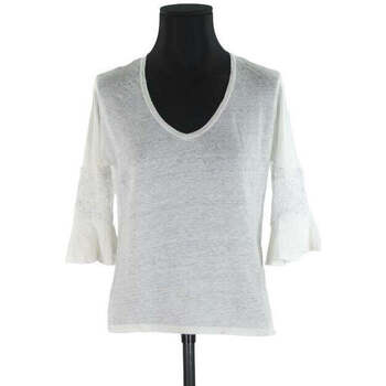 Vêtements Femme Débardeurs / T-shirts sans manche Sandro T-shirt en lin Blanc