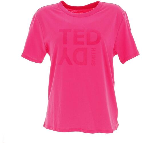 Vêtements Fille T-shirts manches courtes Teddy Smith T-thea mc jr Rose