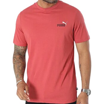 Vêtements Homme T-shirts manches courtes Puma Ess+2 Col Small Logo Rouge