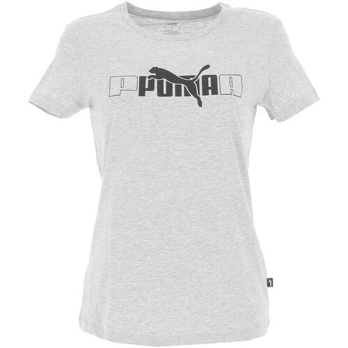 Vêtements Femme T-shirts manches courtes Puma W ess+llab tee Gris
