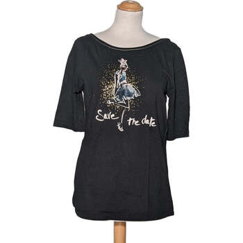 Vêtements Femme LIU JO metallic stripe-trimmed dress Promod top manches courtes  38 - T2 - M Noir Noir