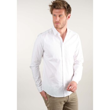 Vêtements Homme Chemises manches longues Deeluxe Chemise HECHO Blanc