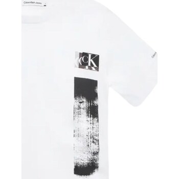 Vêtements Garçon T-shirts embroidered manches courtes Calvin Klein Jeans IB0IB01767 Blanc