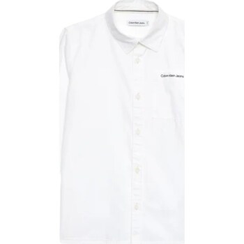 Vêtements Garçon Chemises manches longues Calvin Klein sportlichen JEANS IB0IB01737 Blanc