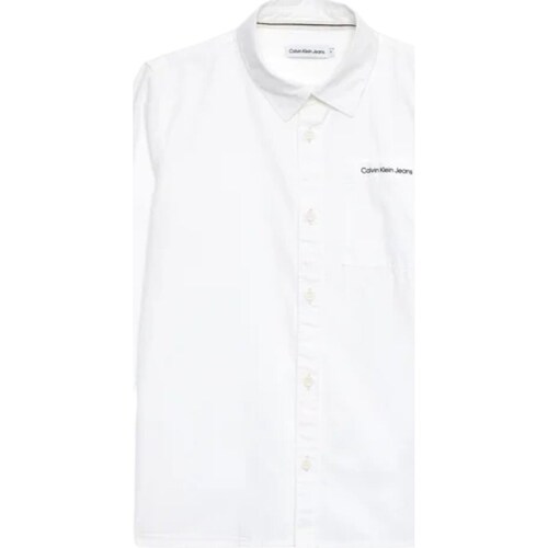 Vêtements Garçon Chemises manches longues Calvin Klein JEANS cotton IB0IB01737 Blanc