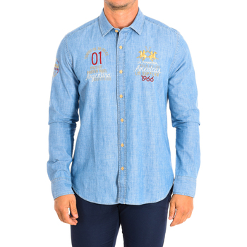 Vêtements Homme Chemises manches longues La Martina TMC300-DM091-D7002 Bleu