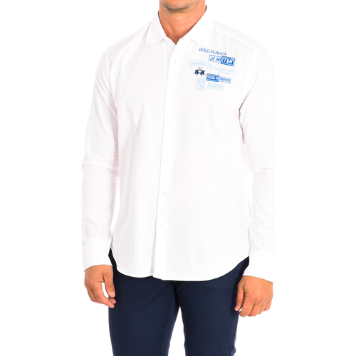 Vêtements Homme Chemises manches longues La Martina TMC602-OX083-00001 Blanc