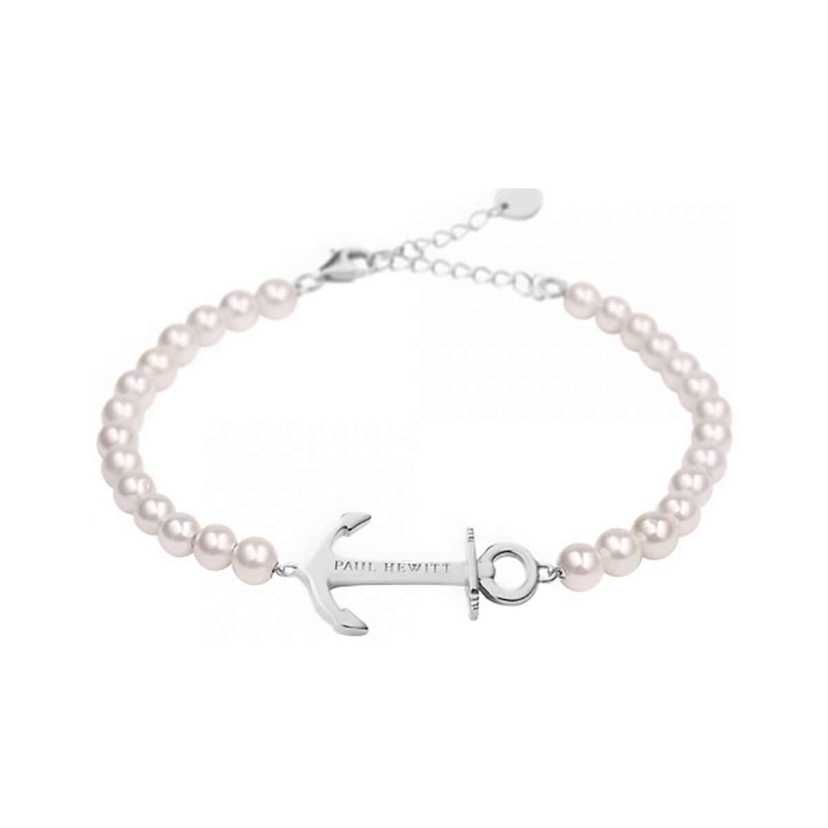 Montres & Bijoux Bracelets Cleor Bracelet en acier et perle de synthèse Gris