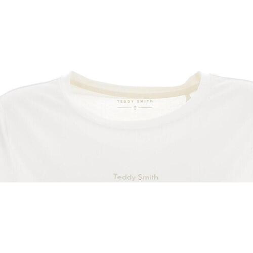Vêtements Fille T-shirts manches courtes Teddy Smith T-ribelle mc jr Blanc