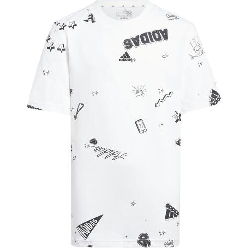 Vêtements Garçon T-shirts manches courtes adidas Originals J bluv q3 aopt Blanc