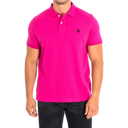 Vêtements Homme Polos manches courtes geometric-print polo shirt. 61423-357 Rose