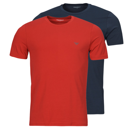Vêtements Homme T-shirts wrap-styles courtes Emporio Armani ENDURANCE X2 Marine / Rouge