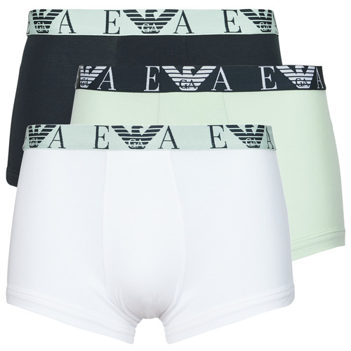 Sous-vêtements Homme Boxers Emporio tape Armani BOLD MONOGRAM X3 Marine / Blanc / Vert