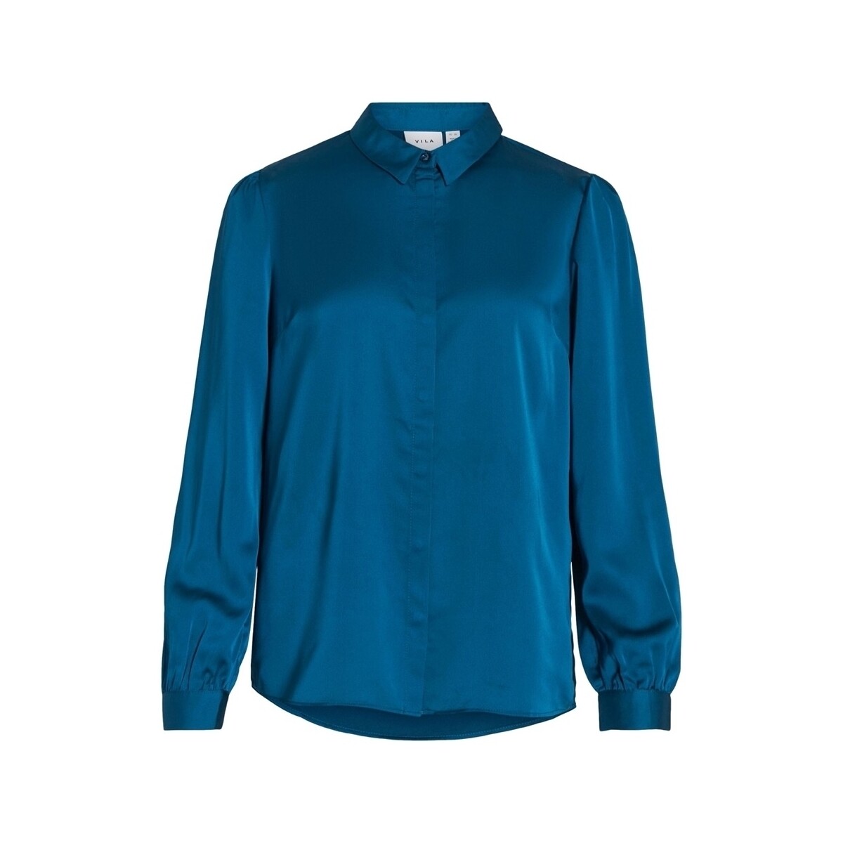 Vêtements Femme Tops / Blouses Vila Noos Ellette Satin Shirt - Moroccan Blue Bleu