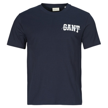 Vêtements Homme T-shirts manches courtes Gant ARCH SCRIPT SS T-SHIRT Marine