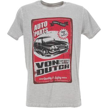 Vêtements Homme T-shirt Race Print Von Dutch Tee-shirt manche courte Gris