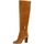 Chaussures Femme Bottes Pao Genouilleres cuir velours Marron