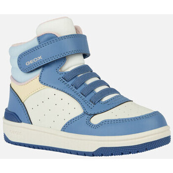 Chaussures Fille Baskets mode Geox J WASHIBA GIRL bleu aviateur/jaune clair