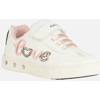 Chaussures Fille Baskets mode Geox J SKYLIN GIRL blanc/rose clair