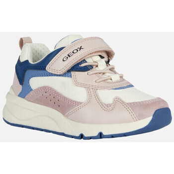 Chaussures Fille Baskets mode Geox J ROONER GIRL rose clair/bleu aviateur