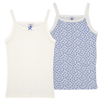 Vêtements Fille Débardeurs / T-shirts camouflage sans manche Petit Bateau A0A4D X2 Bleu / Blanc