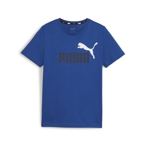 Vêtements Garçon T-shirts manches courtes cali Puma ESS+ 2 COL LOGO TEE B Bleu