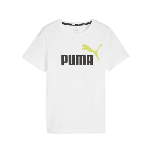 Vêtements Garçon Yanlarda ve kenarlarda PUMA Formstripe desenleri Puma ESS+ 2 COL LOGO TEE B Blanc