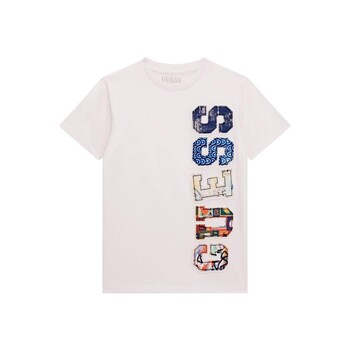 Vêtements Garçon T-shirts met manches courtes Guess SS T SHIRT Blanc