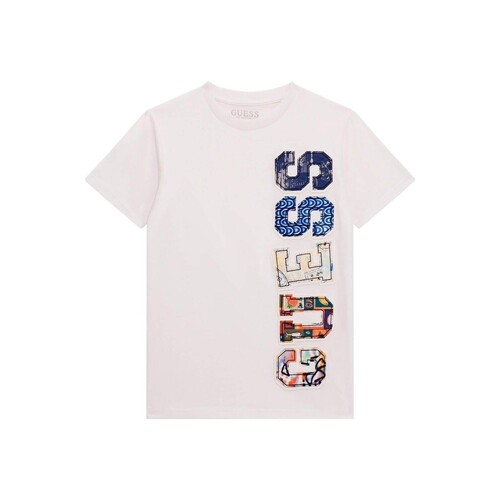 Vêtements Garçon T-shirts manches courtes Guess LGC SS T SHIRT Blanc