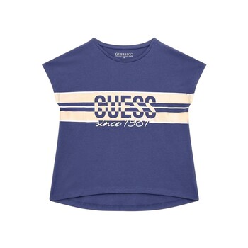 Vêtements Fille T-shirts manches courtes Guess WOL01 SS SHIRT Bleu