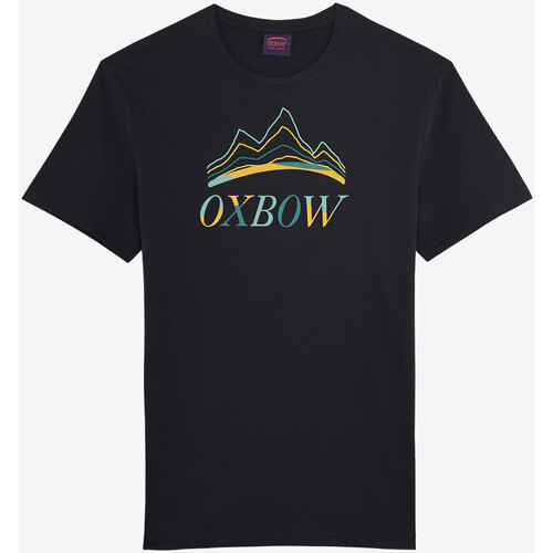 Vêtements Homme T-shirts air manches courtes Oxbow Tee-shirt manches courtes imprimé P2TINUDA Noir