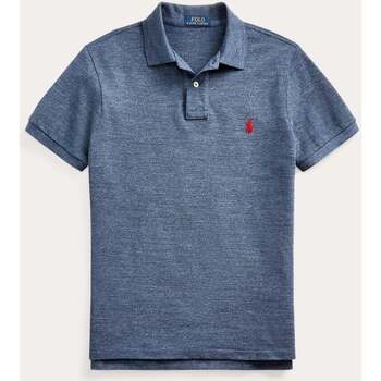 Vêtements Homme T-shirts & Polos Ralph Lauren Polo  ajusté bleu en coton piqué Bleu