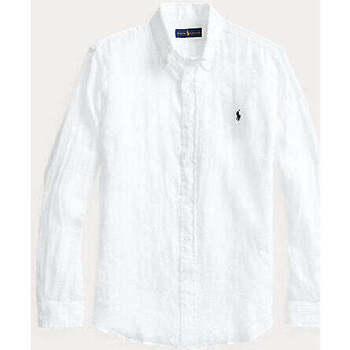 Vêtements Homme Chemises manches longues Ralph Lauren Chemise  ajustée blanche en lin Blanc